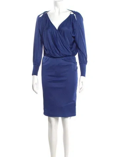 Pre-owned Reiss Cowl Neck Knee-length Dress In Blue