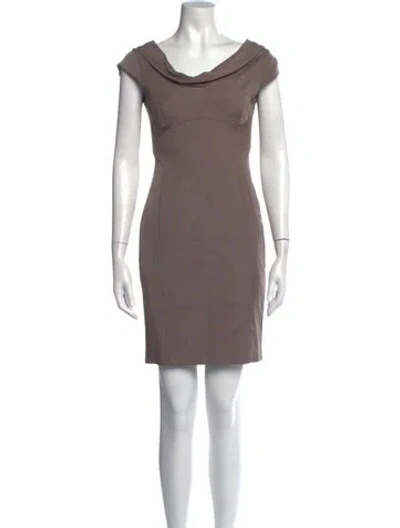 Pre-owned Reiss Cowl Neck Knee-length Dress In Brown