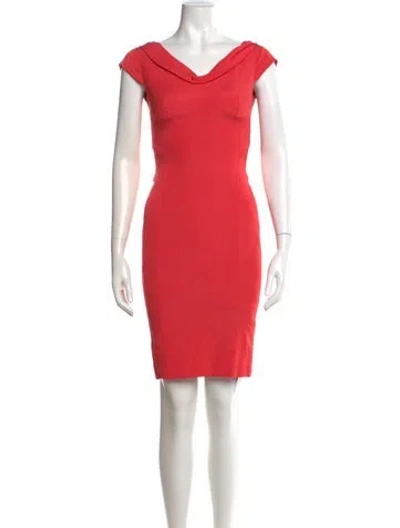 Pre-owned Reiss Cowl Neck Knee-length Dress In Red