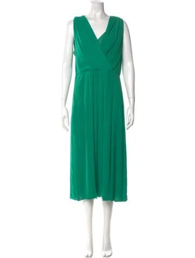 Pre-owned Reiss Cowl Neck Long Dress In Green