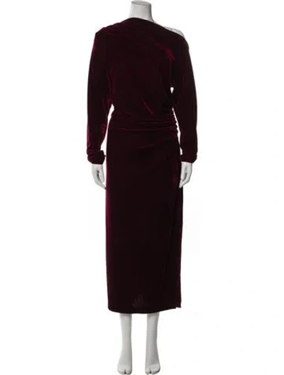 Pre-owned Reiss Cowl Neck Midi Length Dress In Burgundy