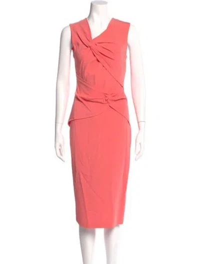 Pre-owned Reiss Cowl Neck Midi Length Dress In Pink