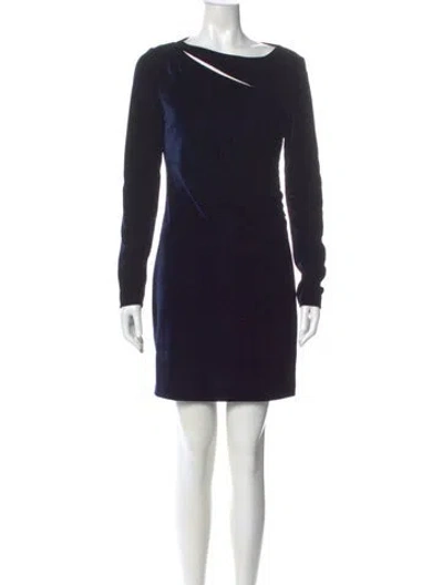 Pre-owned Reiss Cowl Neck Mini Dress W/ Tags In Blue