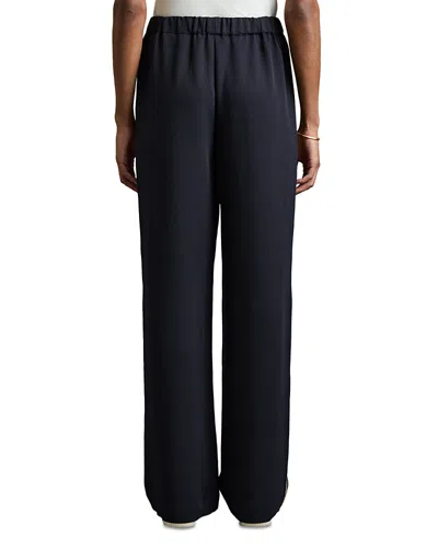 Reiss Crafted Wide Leg Pants In Navy