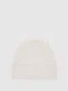 Reiss Cream 100% Cashmere Beanie In Neutral