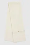 Reiss Cream Pouch-pocket Fluffy Scarf With Wool And Cashmere In Cream