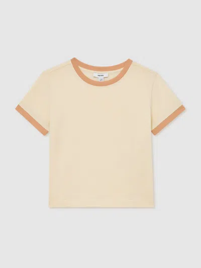 Reiss Kids'  Cream Belle 3-9 Yrs Cotton Crew-neck T-shirt