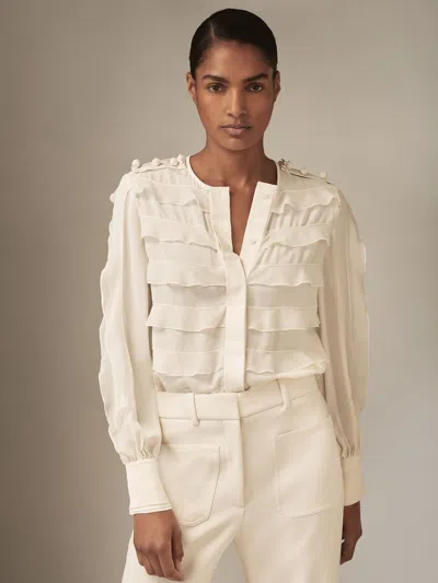 Reiss Cream Blouse In White