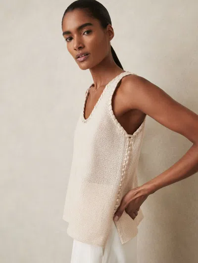 REISS REISS CREAM CARLA CROCHET TANK TOP