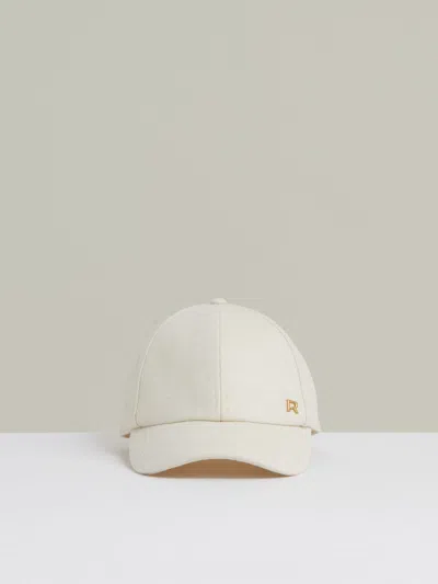 Reiss Cream Wool Blend Flannel Baseball Cap In White