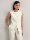 Reiss Cream High-neck Longline Waistcoat In White