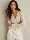 Reiss Cream Knitted Beach Cover-up Top In White