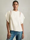Reiss Harlowe Lace Insert T-shirt In White