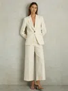 Reiss Cream Petite Twill Culotte Trousers In White
