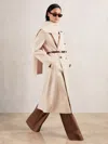 Reiss Cream Petite Wool-blend Scarf Blindseam Coat In Neutral