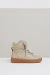 Reiss Cream Siarah Grained Leather And Fleece Ankle Boots In Cream