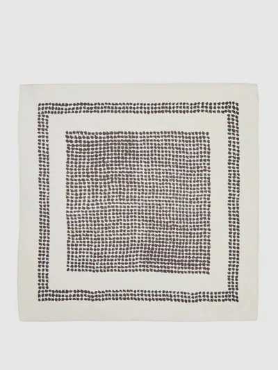 Reiss Cream Silk Printed Neck Tie In Neutral