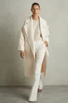 Reiss Cream Wool-blend Blindseam Coat