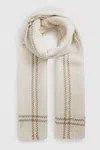 Reiss Cream Wool Cashmere Fringed Scarf In Cream
