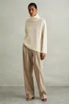 Reiss Wool-cashmere Roll-neck Jumper Roll Neck Wool In Cream