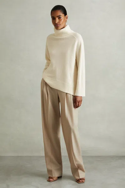 Reiss Cream Wool-cashmere Roll-neck Jumper