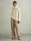 Reiss Cream Wool-cashmere Roll-neck Jumper In White