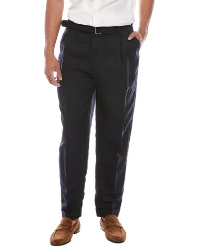 Reiss Crease Linen-blend Trouser In Black