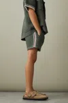 Reiss Dark Sage Green Senior Crochet Contrast Trim Elasticated Shorts