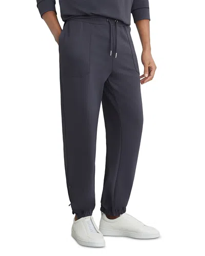 Reiss Crescent Tapered Fit Drawstring Joggers In Blue