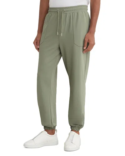 Reiss Crescent Tapered Fit Drawstring Joggers In Green