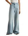 Reiss Light Blue Petite Wide Leg Flared Jeans In Light Blue
