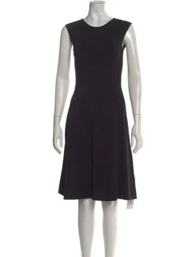 Pre-owned Reiss Crew Neck Knee-length Dress In Black