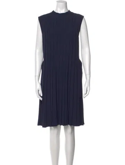 Pre-owned Reiss Crew Neck Knee-length Dress In Blue