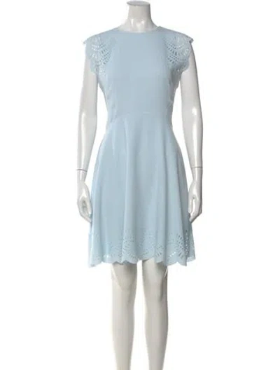 Pre-owned Reiss Crew Neck Knee-length Dress In Blue