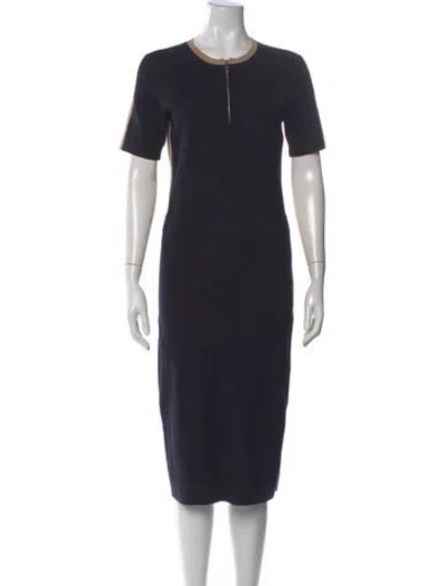 Pre-owned Reiss Crew Neck Knee-length Dress In Blue