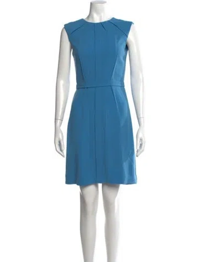 Pre-owned Reiss Crew Neck Knee-length Dress In Blue
