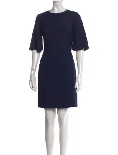 Pre-owned Reiss Crew Neck Knee-length Dress In Blue