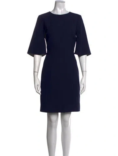 Pre-owned Reiss Crew Neck Knee-length Dress In Blue