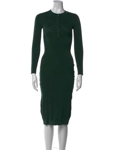 Pre-owned Reiss Crew Neck Knee-length Dress In Green