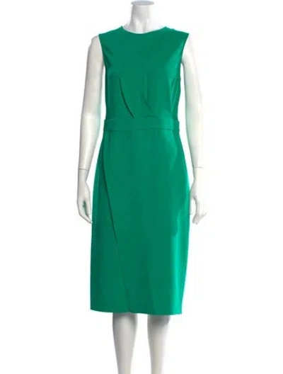Pre-owned Reiss Crew Neck Knee-length Dress In Green