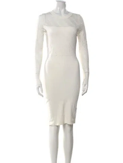 Pre-owned Reiss Crew Neck Knee-length Dress In Neutral