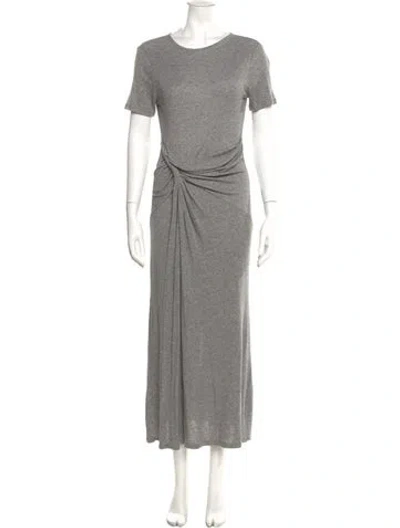 Pre-owned Reiss Crew Neck Long Dress In Gray