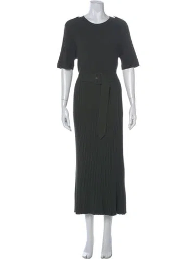 Pre-owned Reiss Crew Neck Long Dress In Green