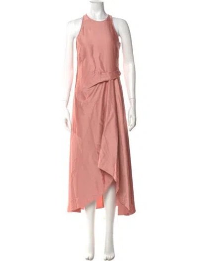 Pre-owned Reiss Crew Neck Long Dress In Pink