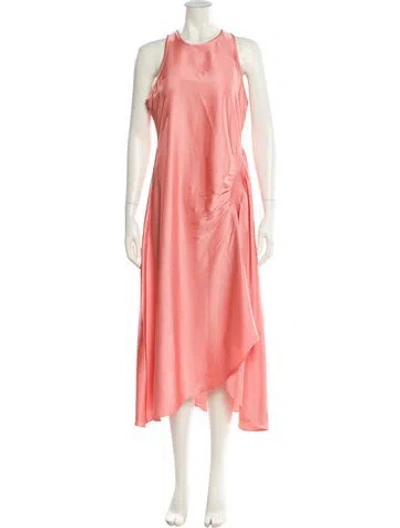 Pre-owned Reiss Crew Neck Long Dress In Pink