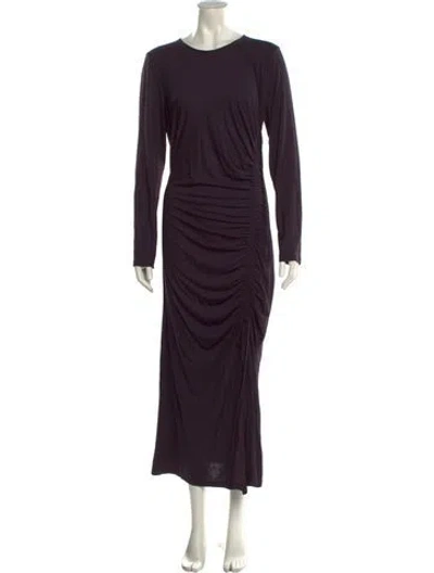 Pre-owned Reiss Crew Neck Long Dress In Purple