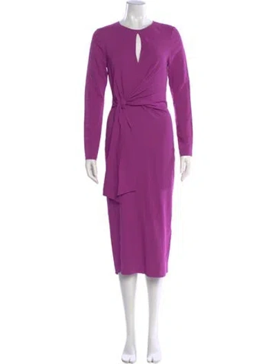 Pre-owned Reiss Crew Neck Long Dress In Purple