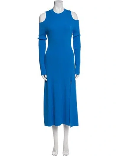 Pre-owned Reiss Crew Neck Long Dress W/ Tags In Blue