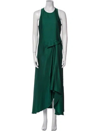 Pre-owned Reiss Crew Neck Long Dress W/ Tags In Green
