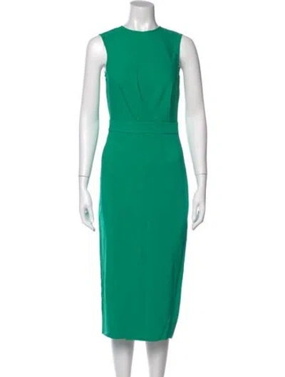 Pre-owned Reiss Crew Neck Long Dress W/ Tags In Green